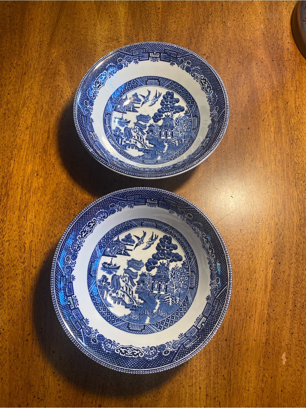 Johnson Brothers Blue Willow Pattern 6”Bowls (Pair)